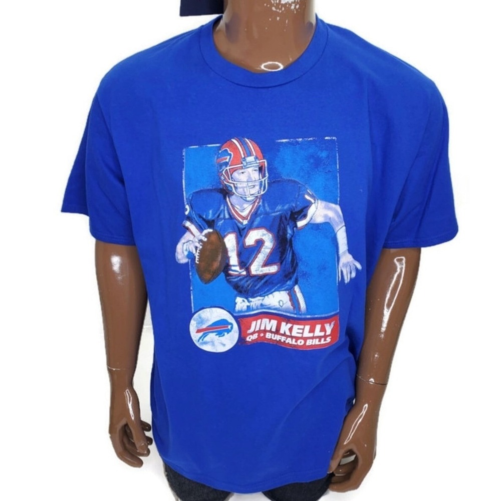 NFL Pro Line Fanatics Buffalo Bills Jim Kelly Blue Graphic T-Shirt Mens XL NEW